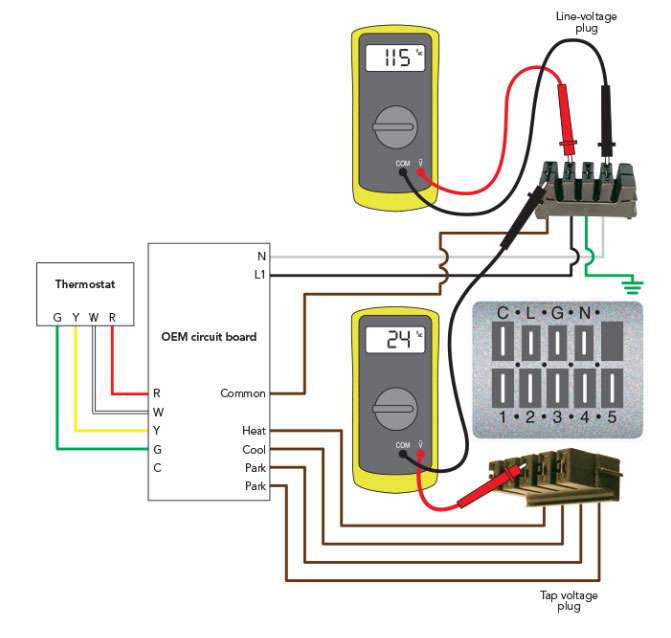 Checking voltage on the X13 with connector plugs
