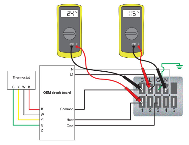 Checking voltage on the X13 with individually connected terminals