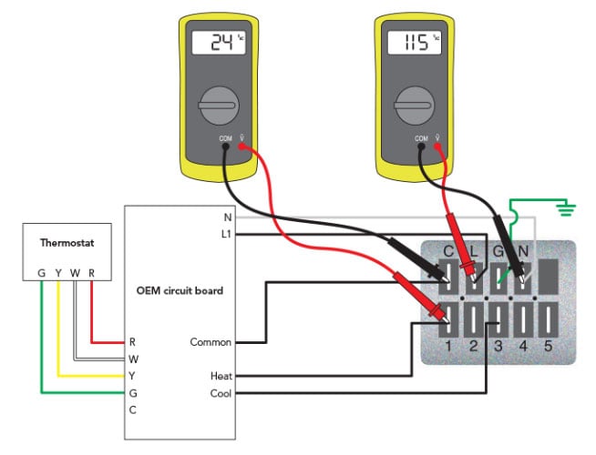 Checking voltage on the X13 with individually connected terminals