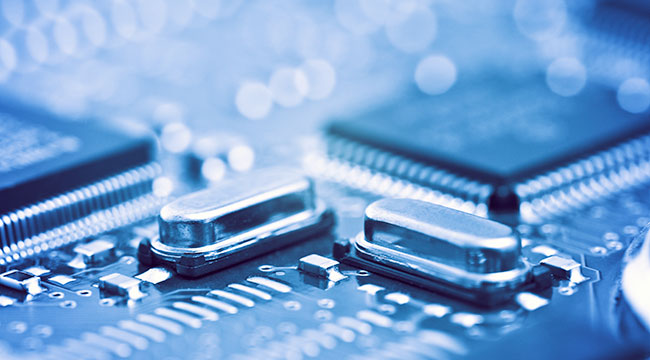 Semiconductor Fabrication close up of a chip