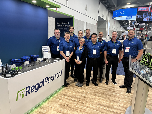 group of Regal Rexnord representatives at tradeshow