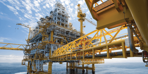 Off Shore Oil Drilling Rig at Daytime