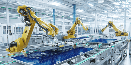 Robotic Arms On Assembly Line