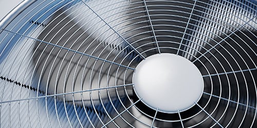 Closeup of moving fan