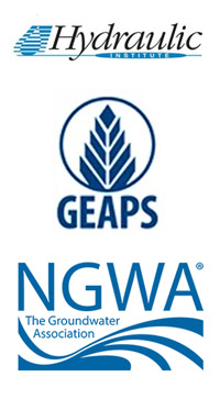 Graphic of logos for the Hydraulic Institute, the Grain Elevator and Processing Society and the National Groundwater Association.