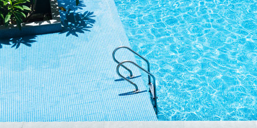 Photo of pool from aerial view.