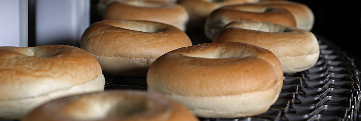 bagels on conveyor belt