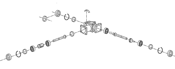 Boston Gearset Exploded Line Drawing