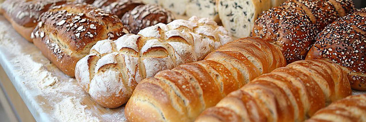 bread slices in bakery