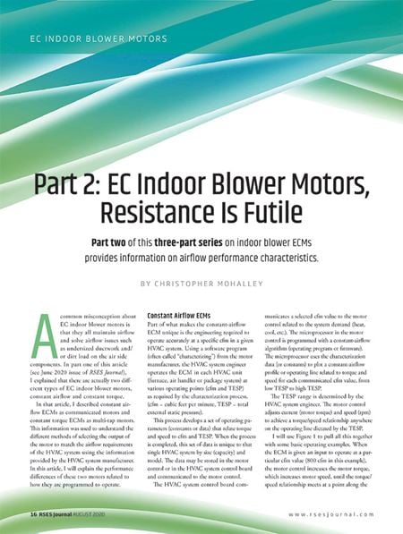 EC Indoor Blower Motors: Resistance Is Futile Part 2
