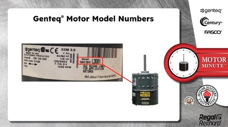 Genteq® Motor Model Numbers