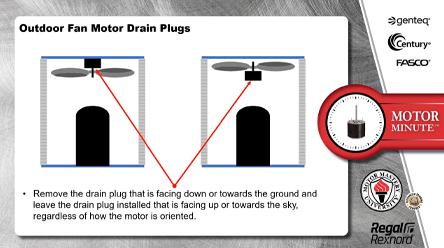Outdoor Fan Motor Drain Plugs