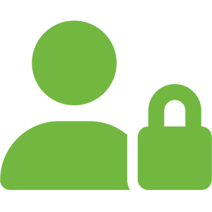 Green Person with Padlock Icon
