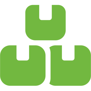 Green Stacked Boxes Icon