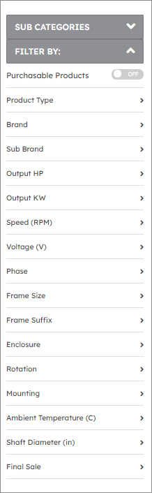 Filter Categories