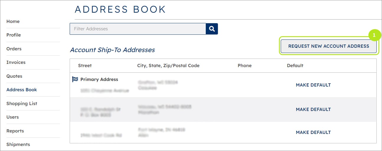 Request New Address