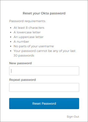 Password reset