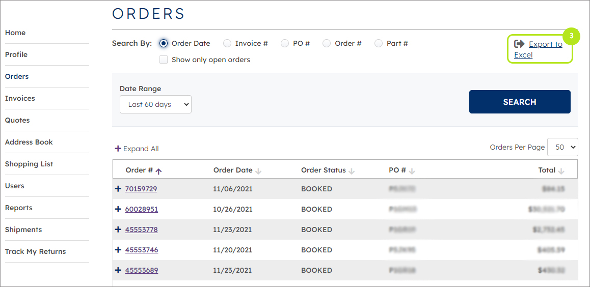 Exporting to Excel