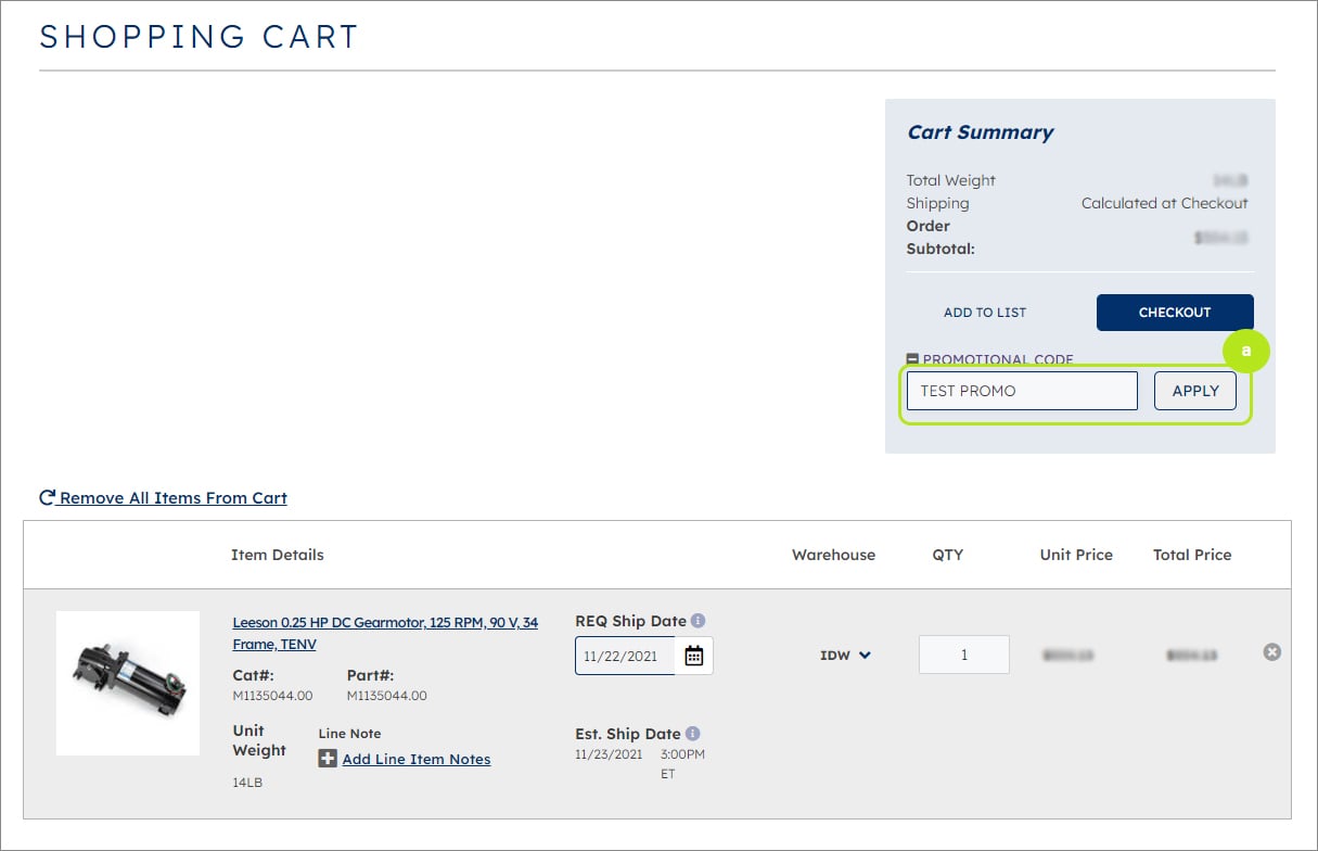 Promotional Code