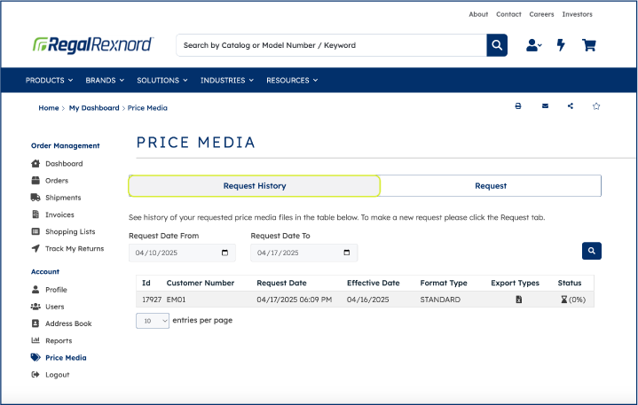 Access price files screenshot