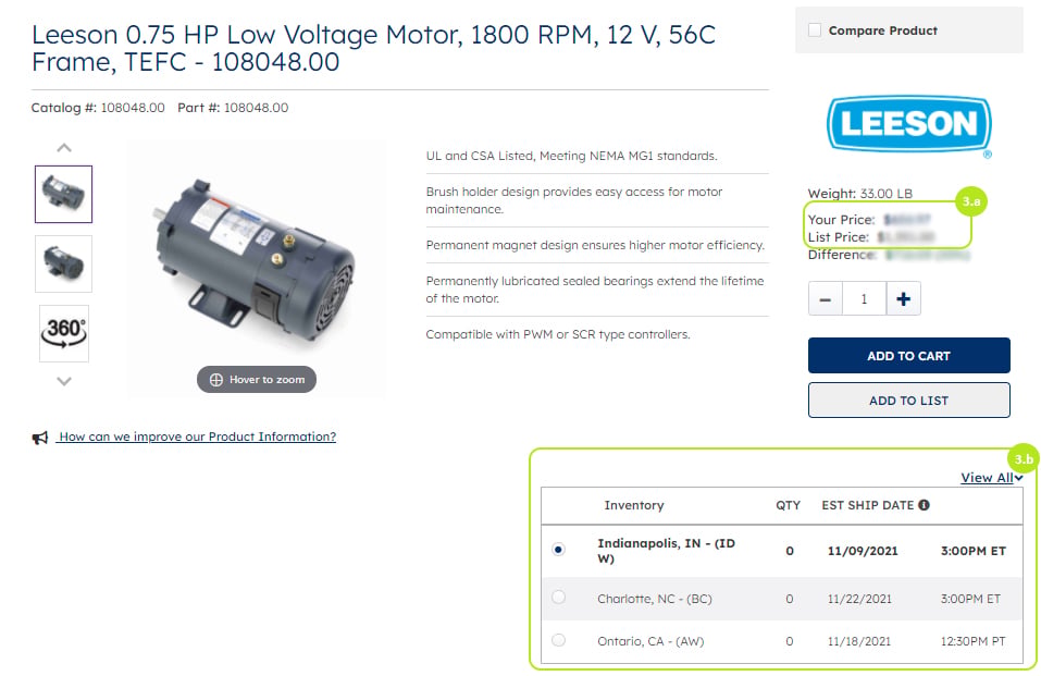Price availability