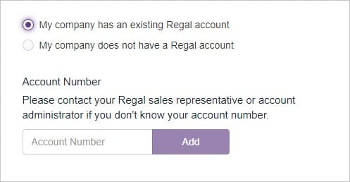 Regal account information