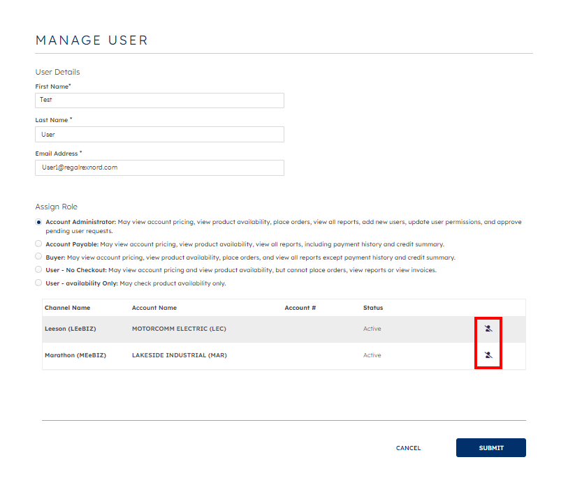 User Management Manage User
