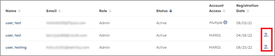 User Management Remove User